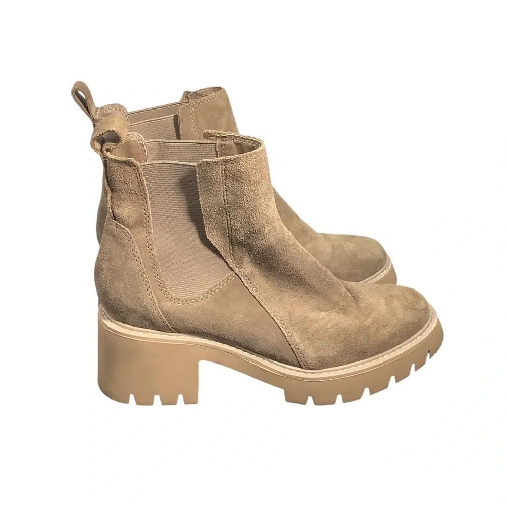 Dolce Vita Halina Chunky Platform Boots Suede Leather